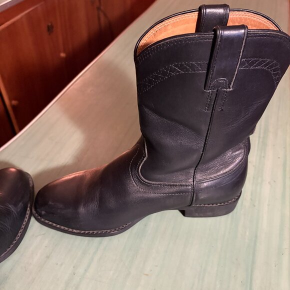 Mens Ariat ATS Heritage Black Leather Roper Western Boots Size 10 W #34101 - Picture 8 of 16